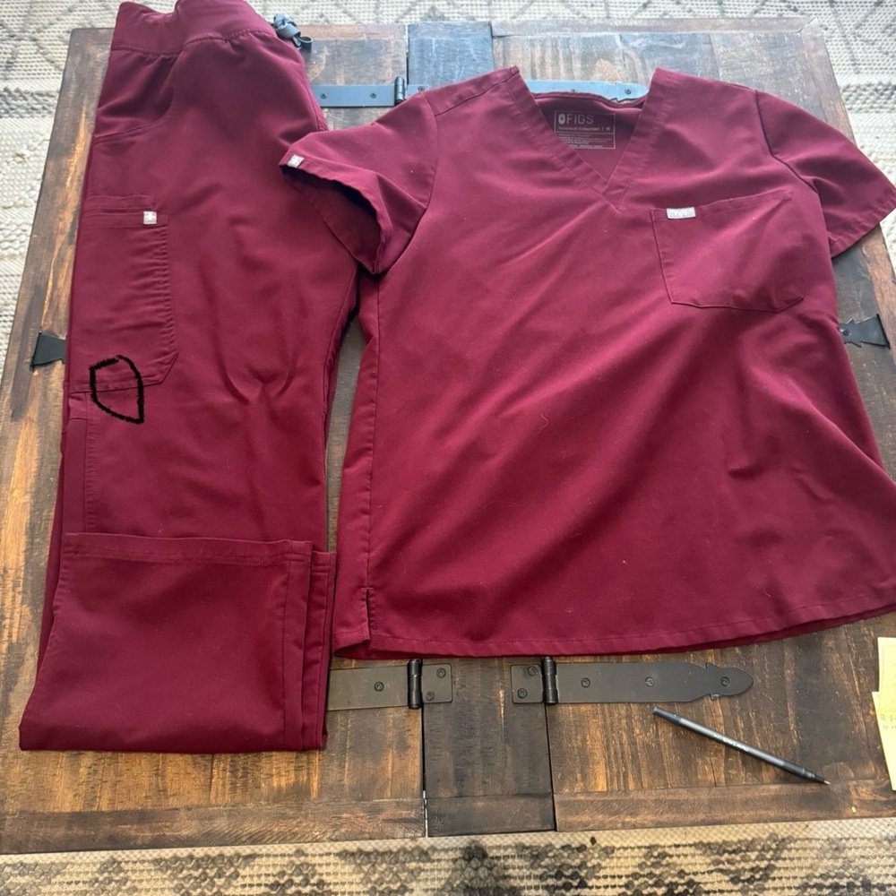 Burgundy Scrub Set